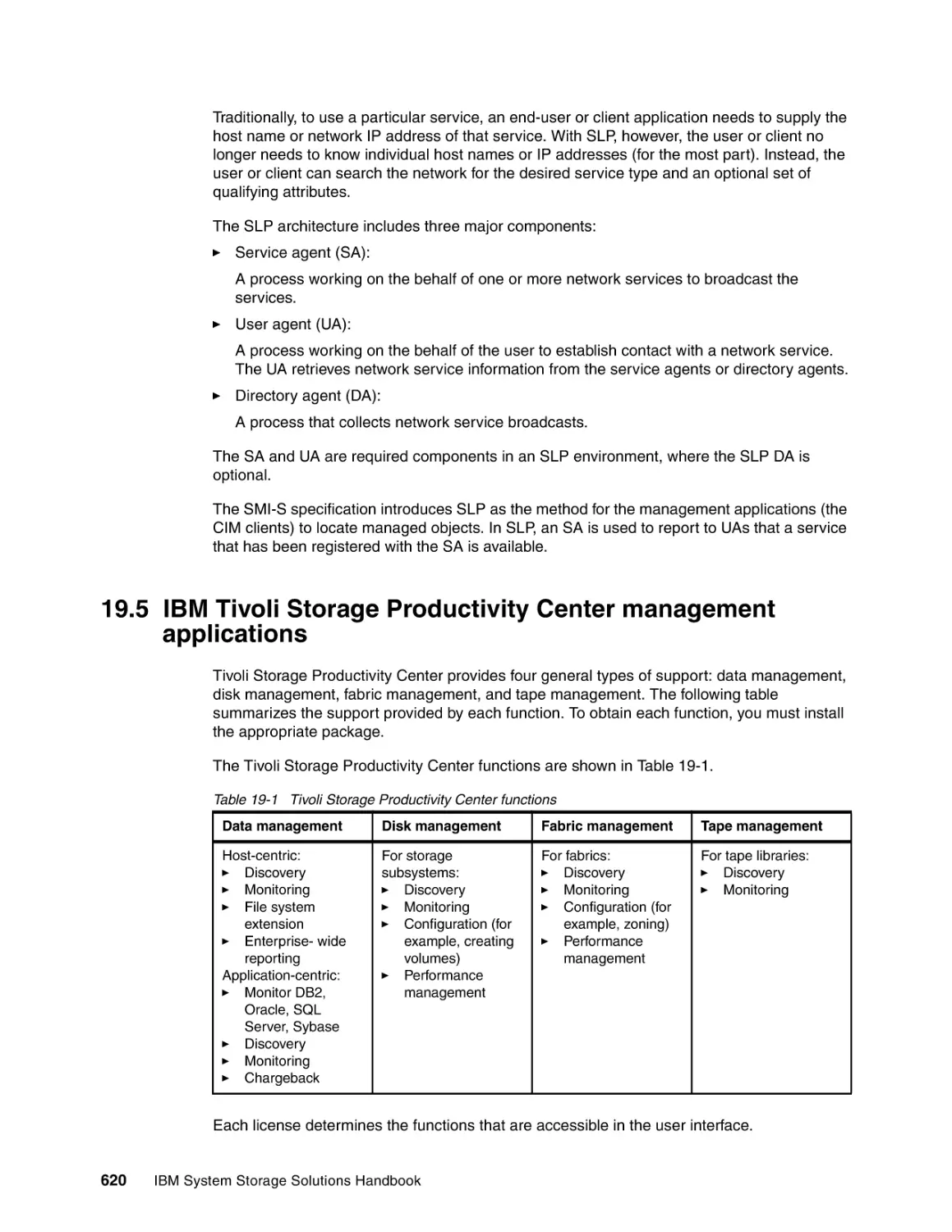 19.5 IBM Tivoli Storage Productivity Center management applications
