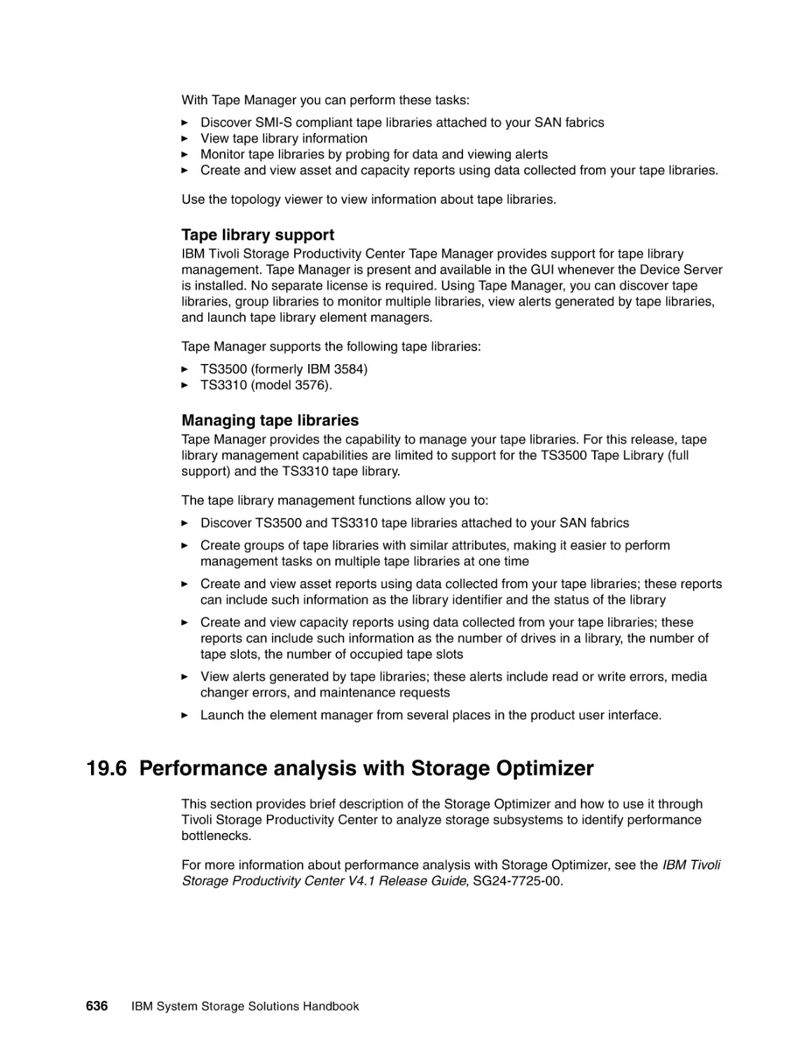 19.6 Performance analysis with Storage Optimizer