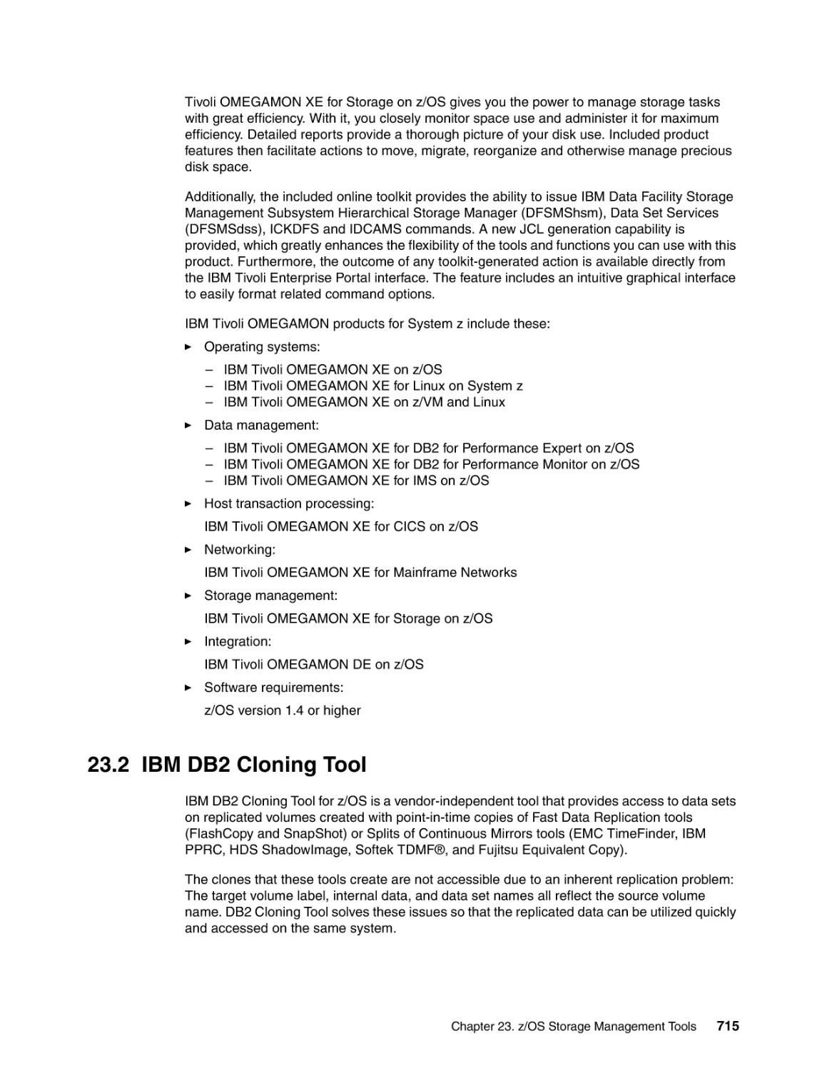 23.2 IBM DB2 Cloning Tool