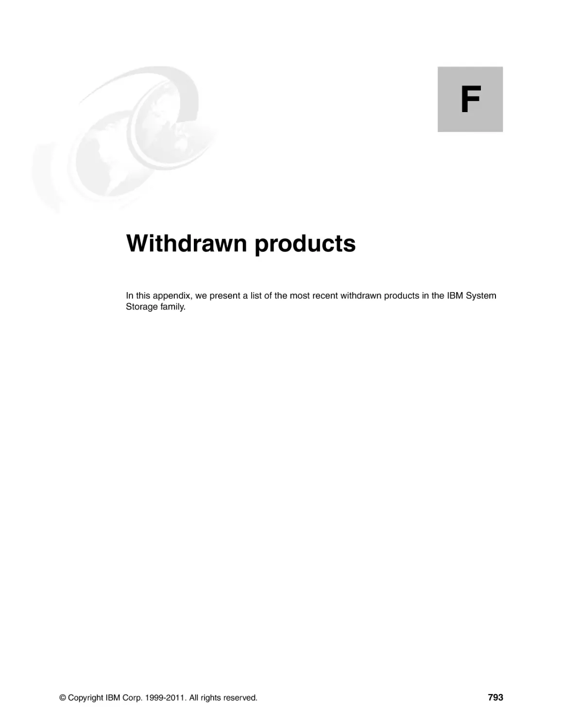 Appendix F. Withdrawn products