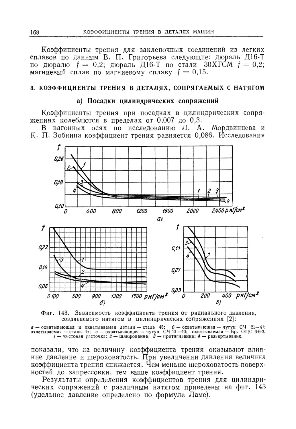 3. Коэффициенты трения в деталях, сопрягаемых с натягом