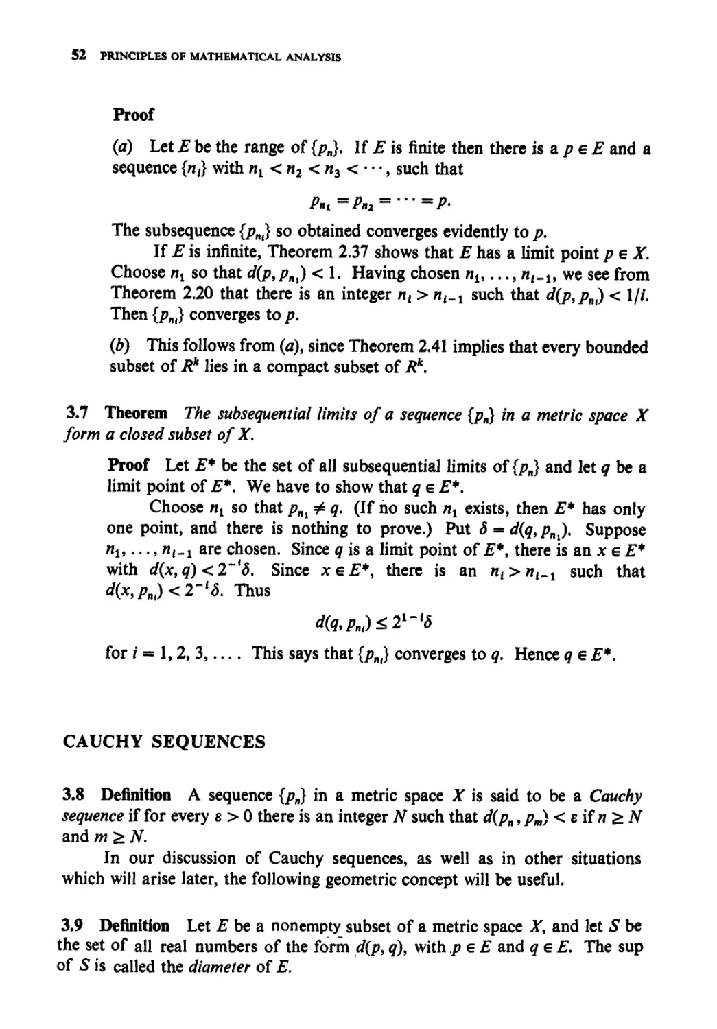 Cauchy sequences