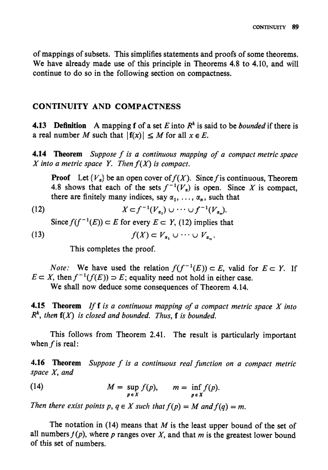Continuity and compactness