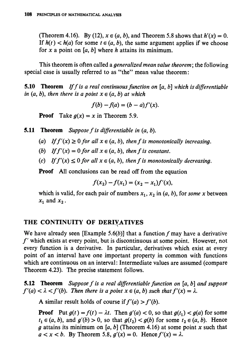 The continuity of derivatives