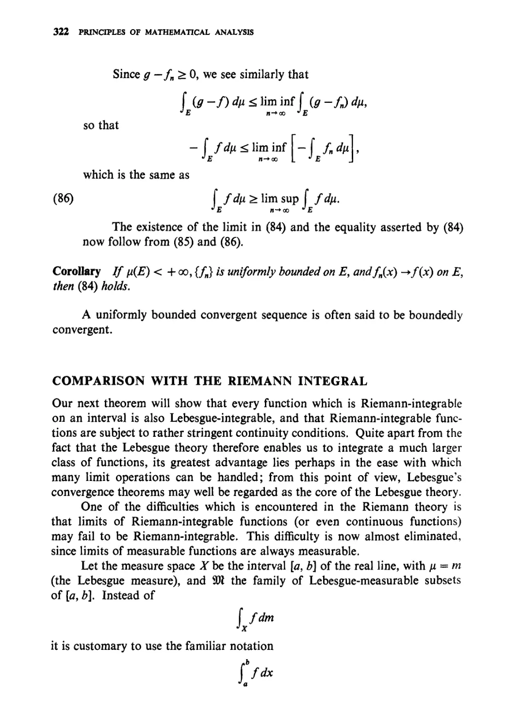 Comparison with the Riemann integral