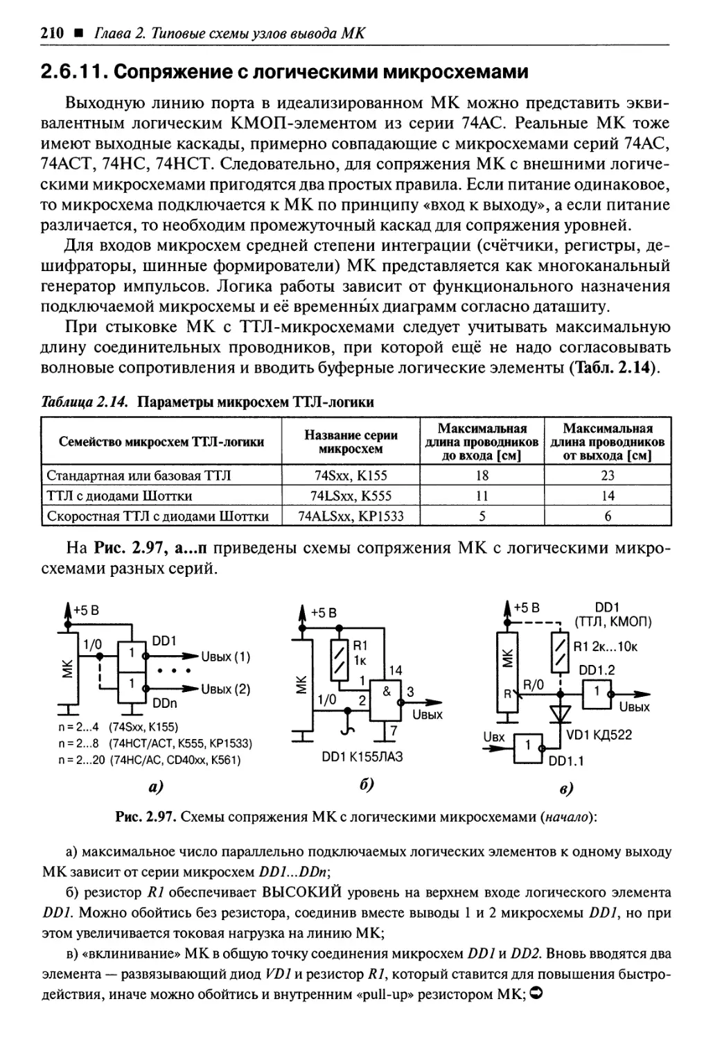 2.6.11. Сопряжение с логическими микросхемами