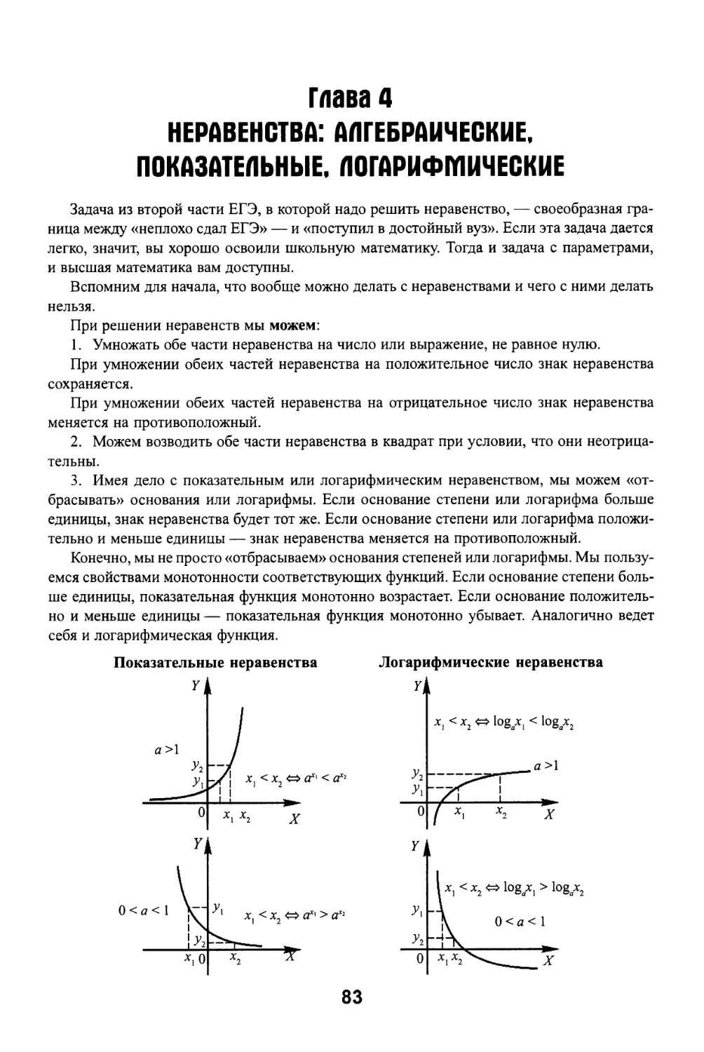 Глава 4 Неравенства: алгебраические, показательные, логарифмические