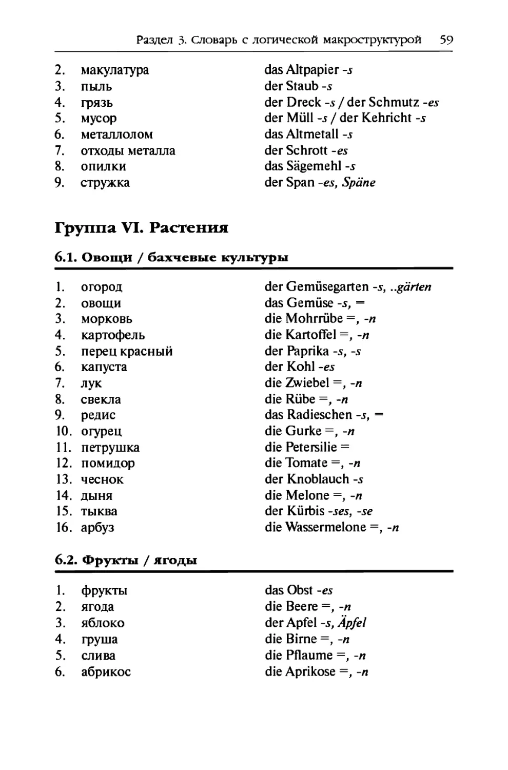 Группа VI. Растения