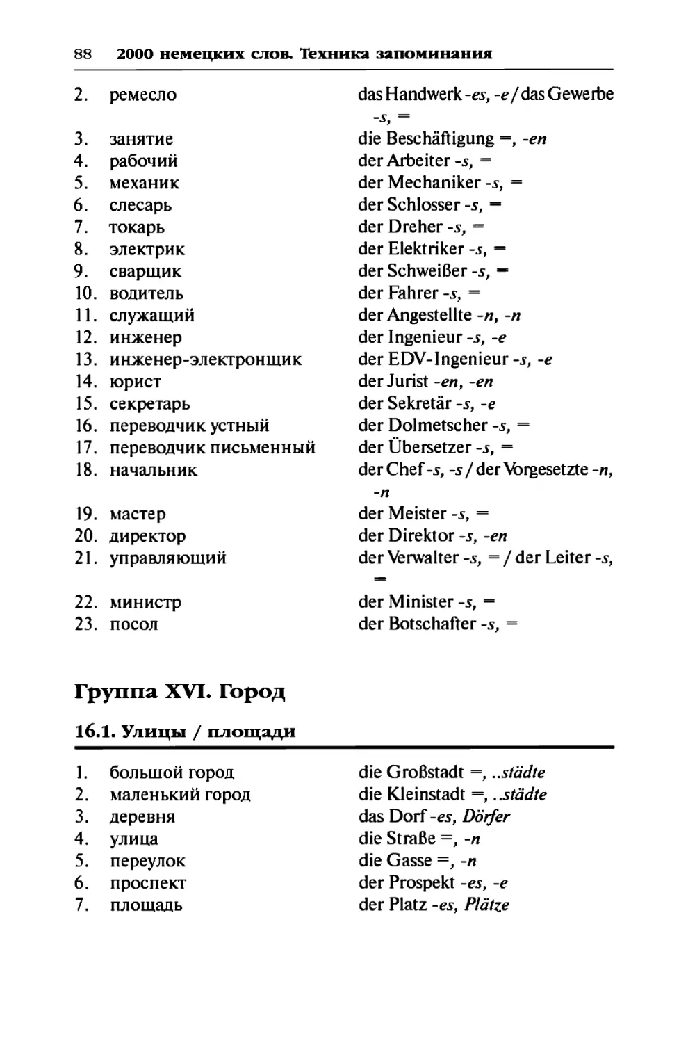 Группа XVI. Город