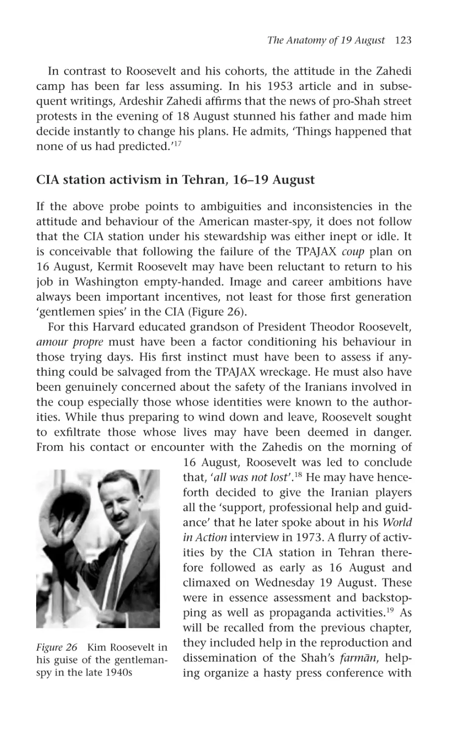 CIA station activism in Tehran, 16–19 August