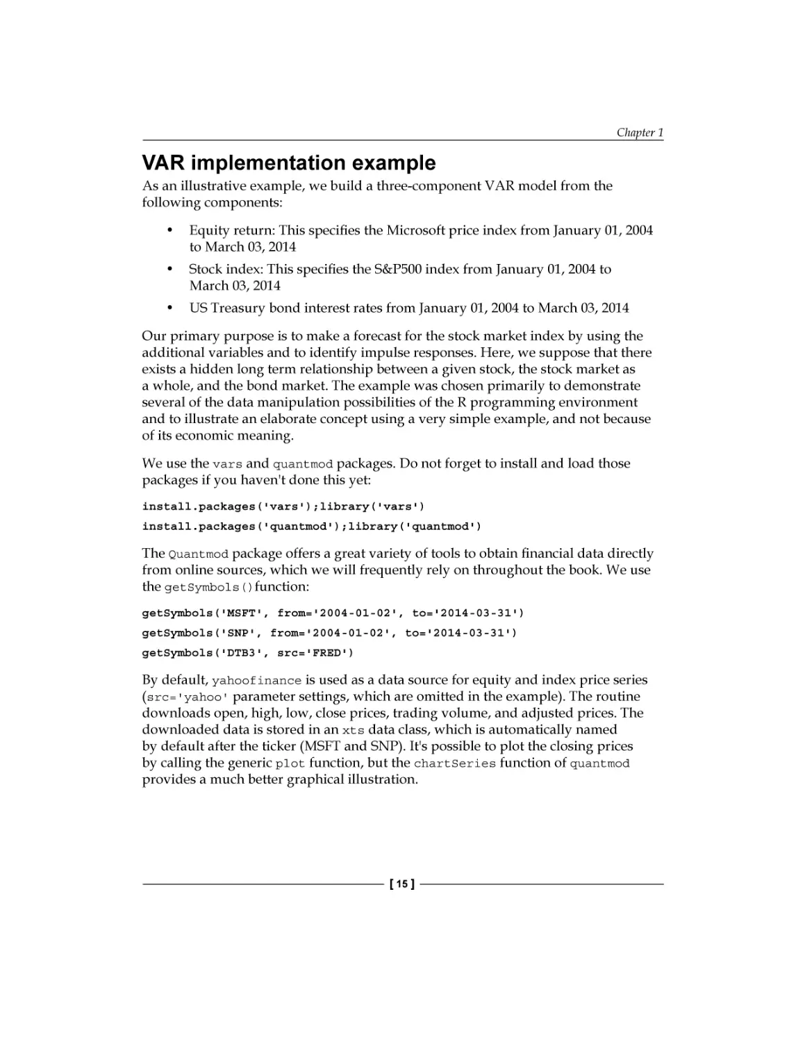 VAR implementation example