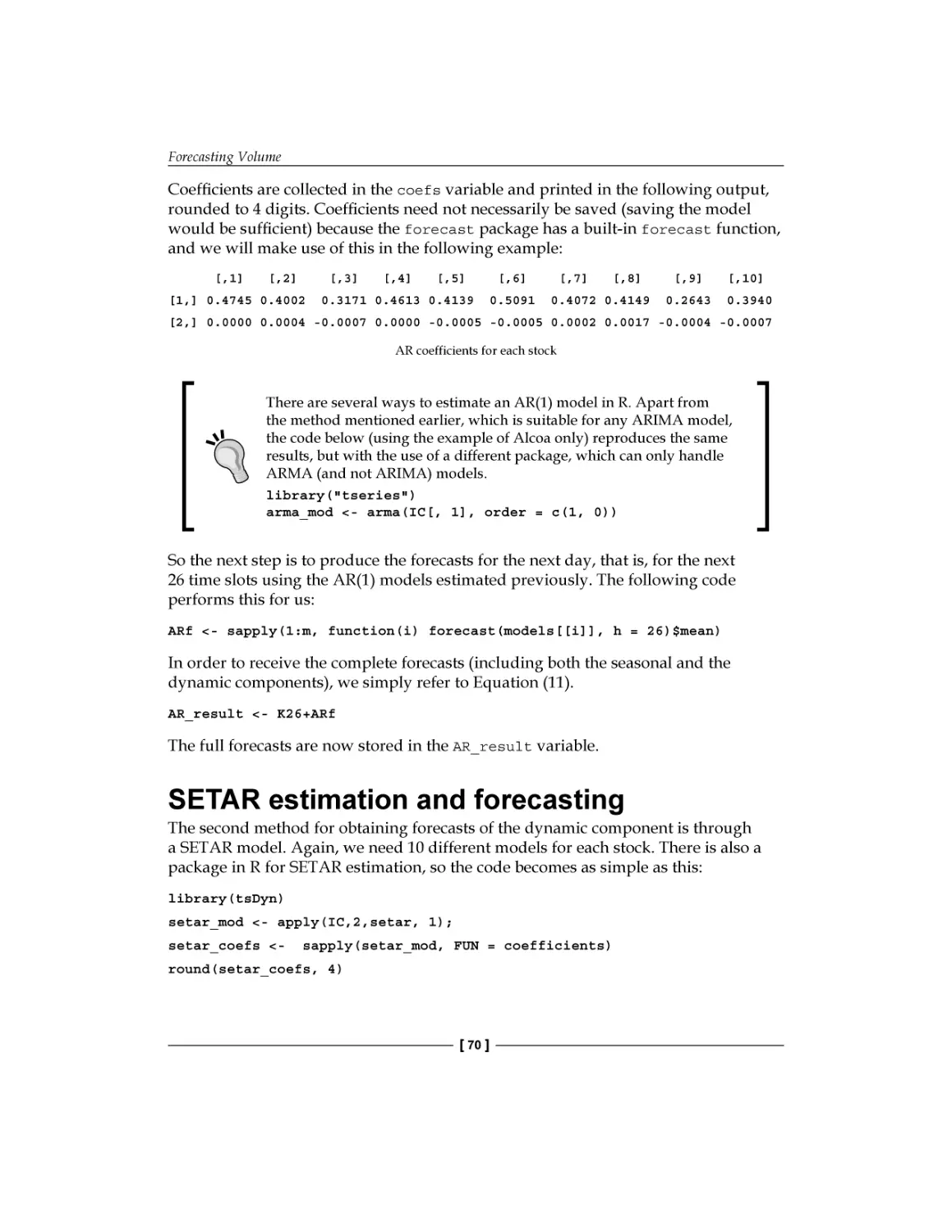 SETAR estimation and forecasting