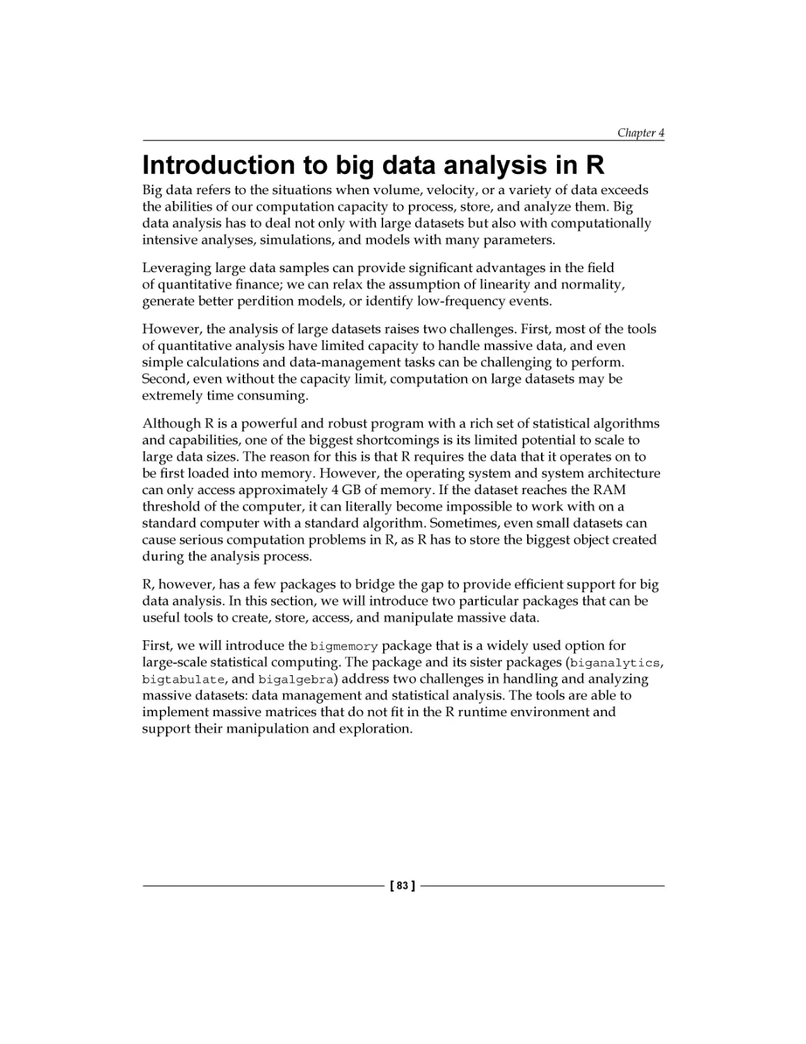 Introduction to big data analysis in R