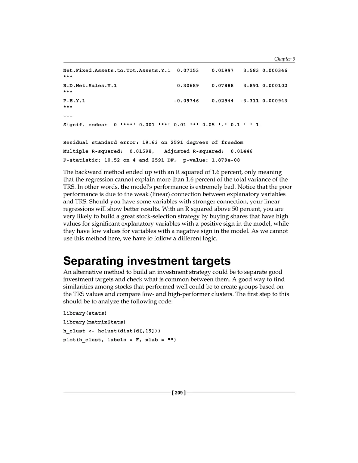 Separating investment targets