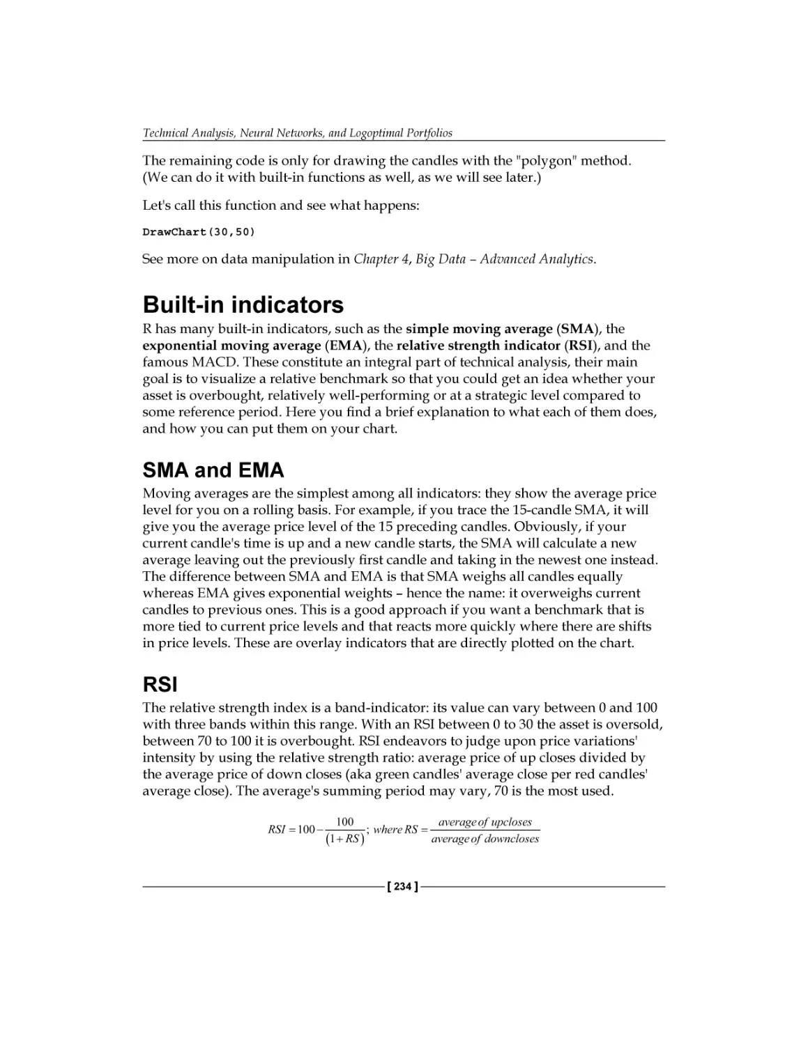 Built-in indicators
SMA and EMA
RSI