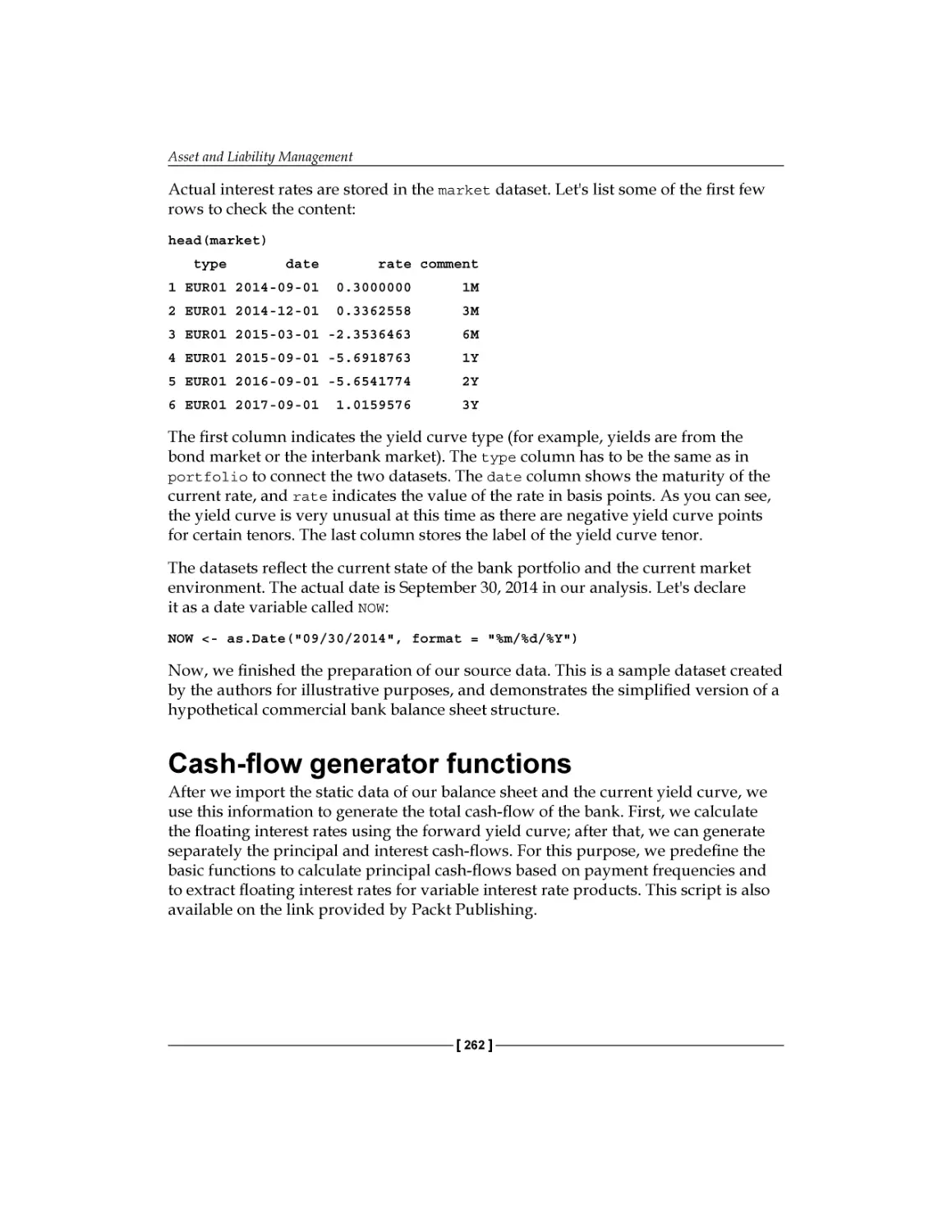Cash-flow generator functions