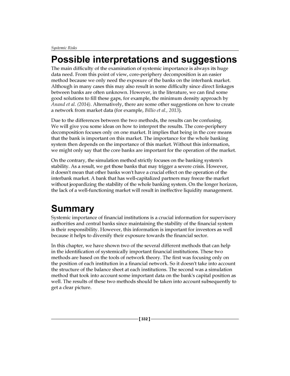 Possible interpretations and suggestions
Summary