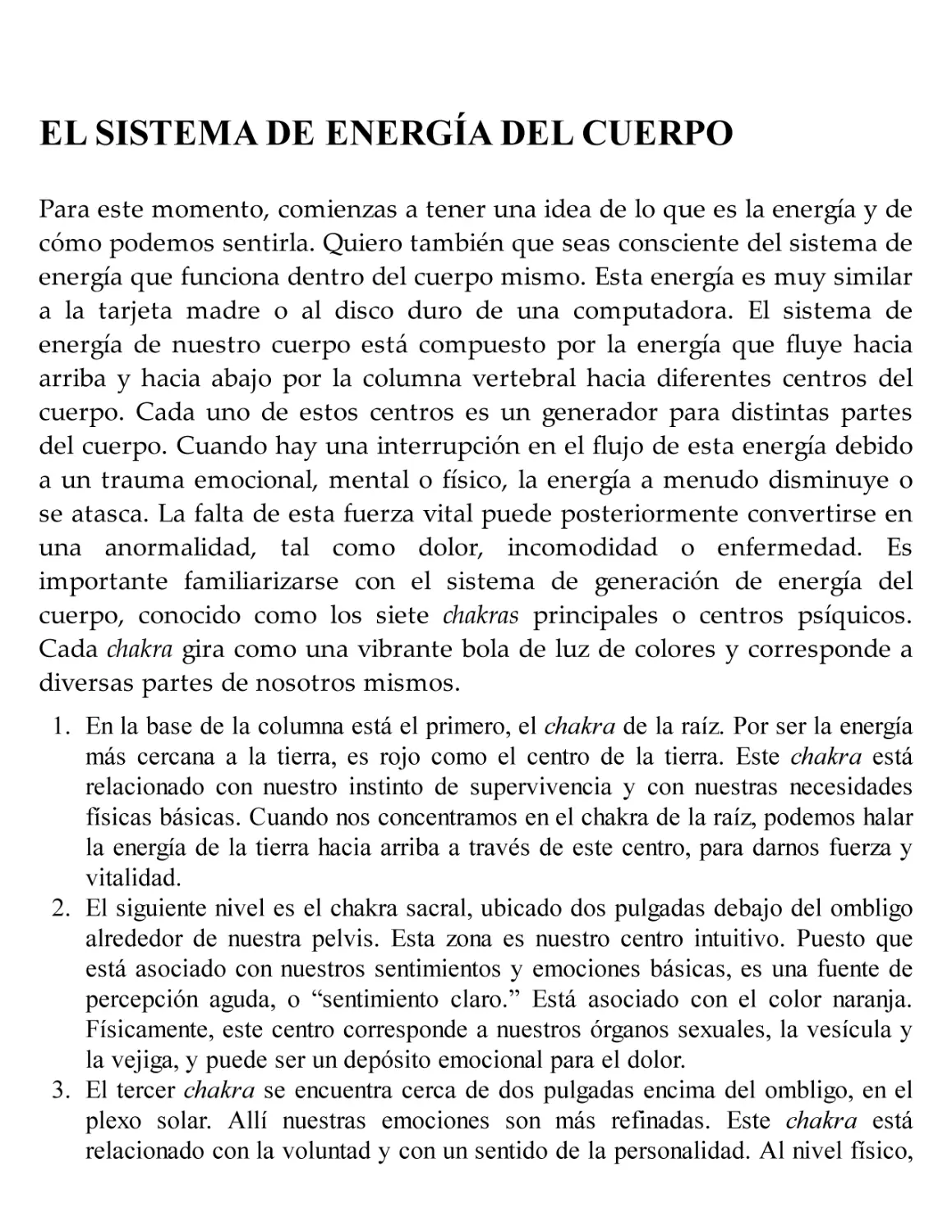 EL SISTEMA DE ENERGÍA DEL CUERPO