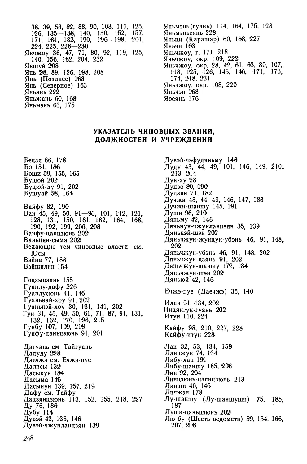Указатель чиновных званий, должностей и учреждений