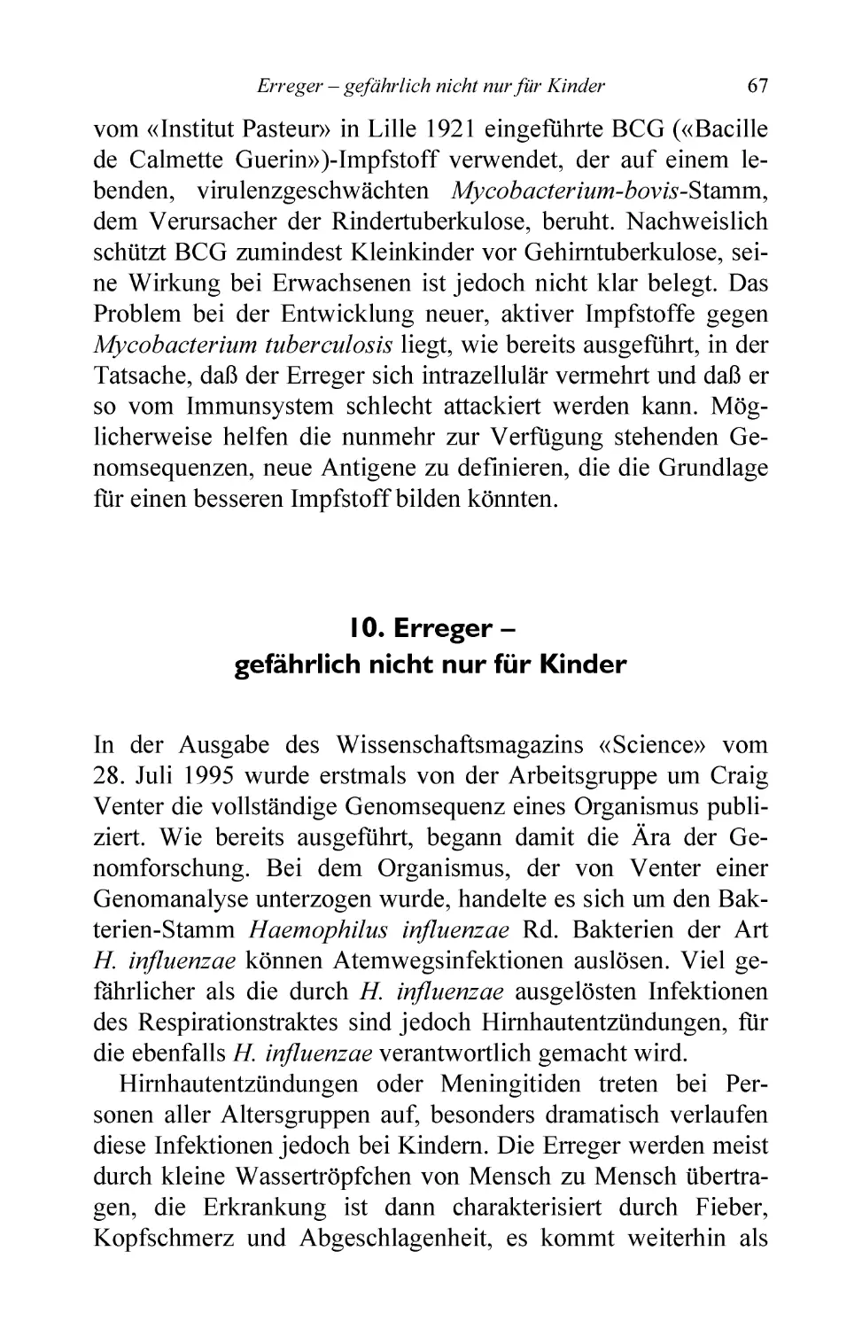 10. Erreger – gefährlich nicht nur für Kinder