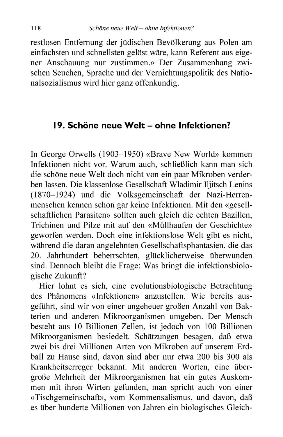 19. Schöne neue Welt – ohne Infektionen?