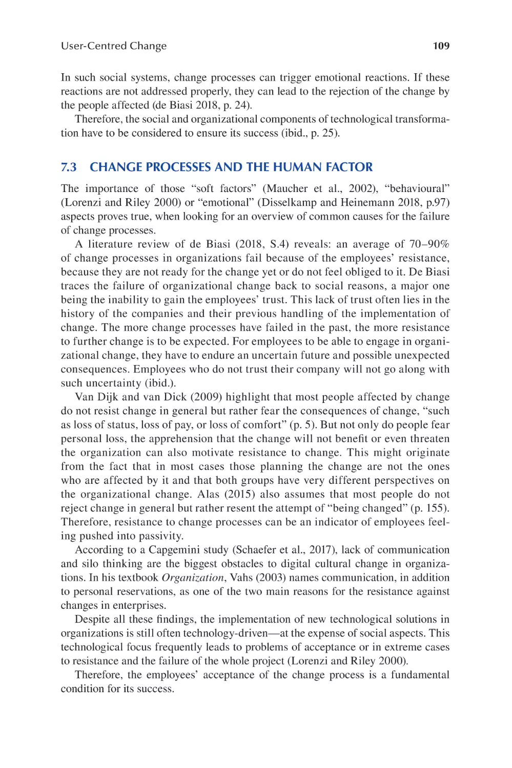 7.3 Change Processes and the Human Factor