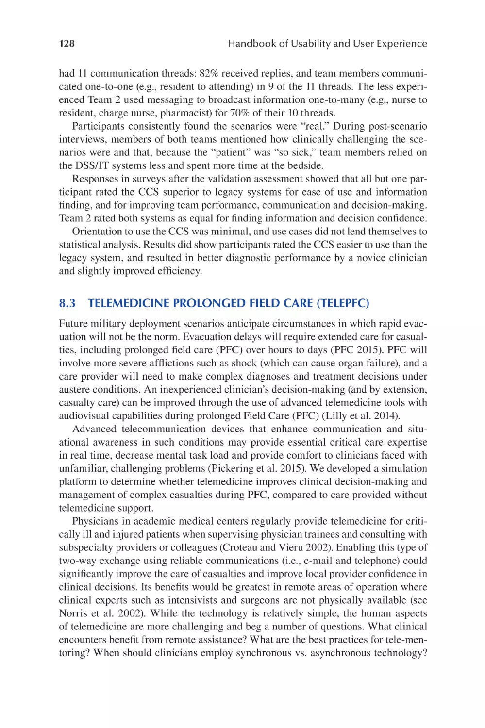 8.3 Telemedicine Prolonged Field Care (TelePFC)