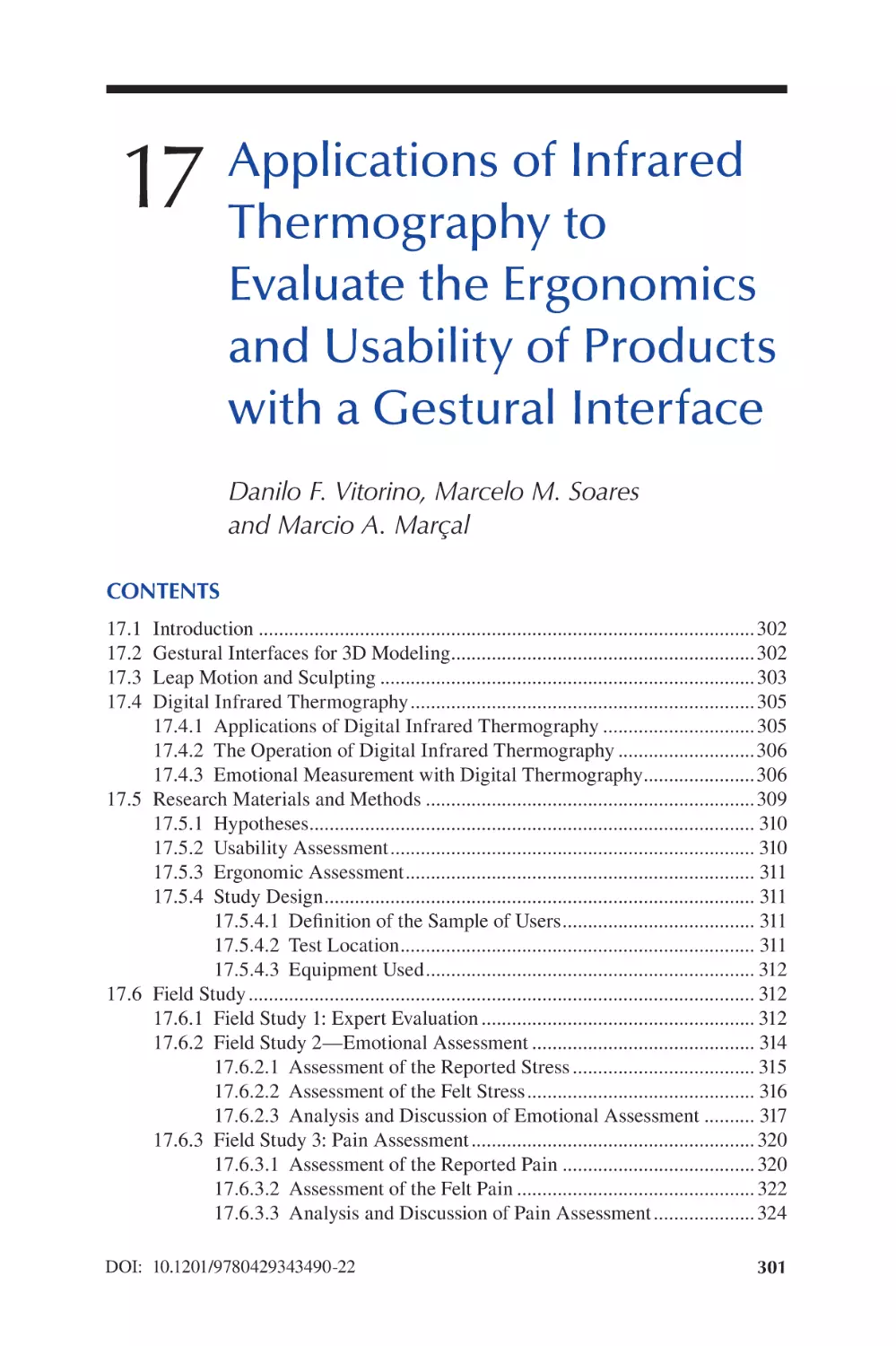 Chapter 17 Applications of Infrared Thermography to Evaluate the Ergonomics and Usability of Products with a Gestural Interface
