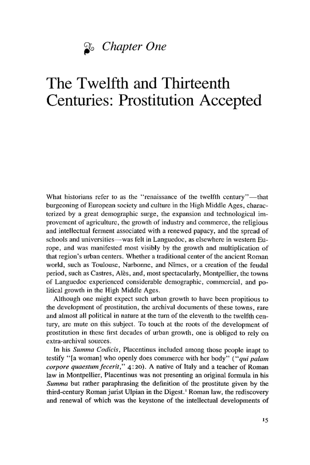 1. The Twelfth and Thirteenth Centuries: Prostitution Accepted