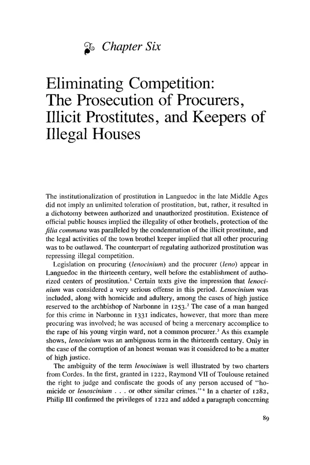 6. Eliminating Competition: The Prosecution of Procurers, Illicit Prostitutes, and Keepers of Illegal Houses