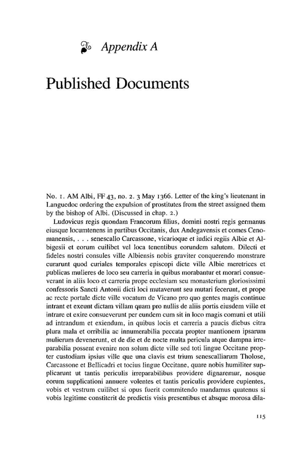 Appendix A: Published Documents