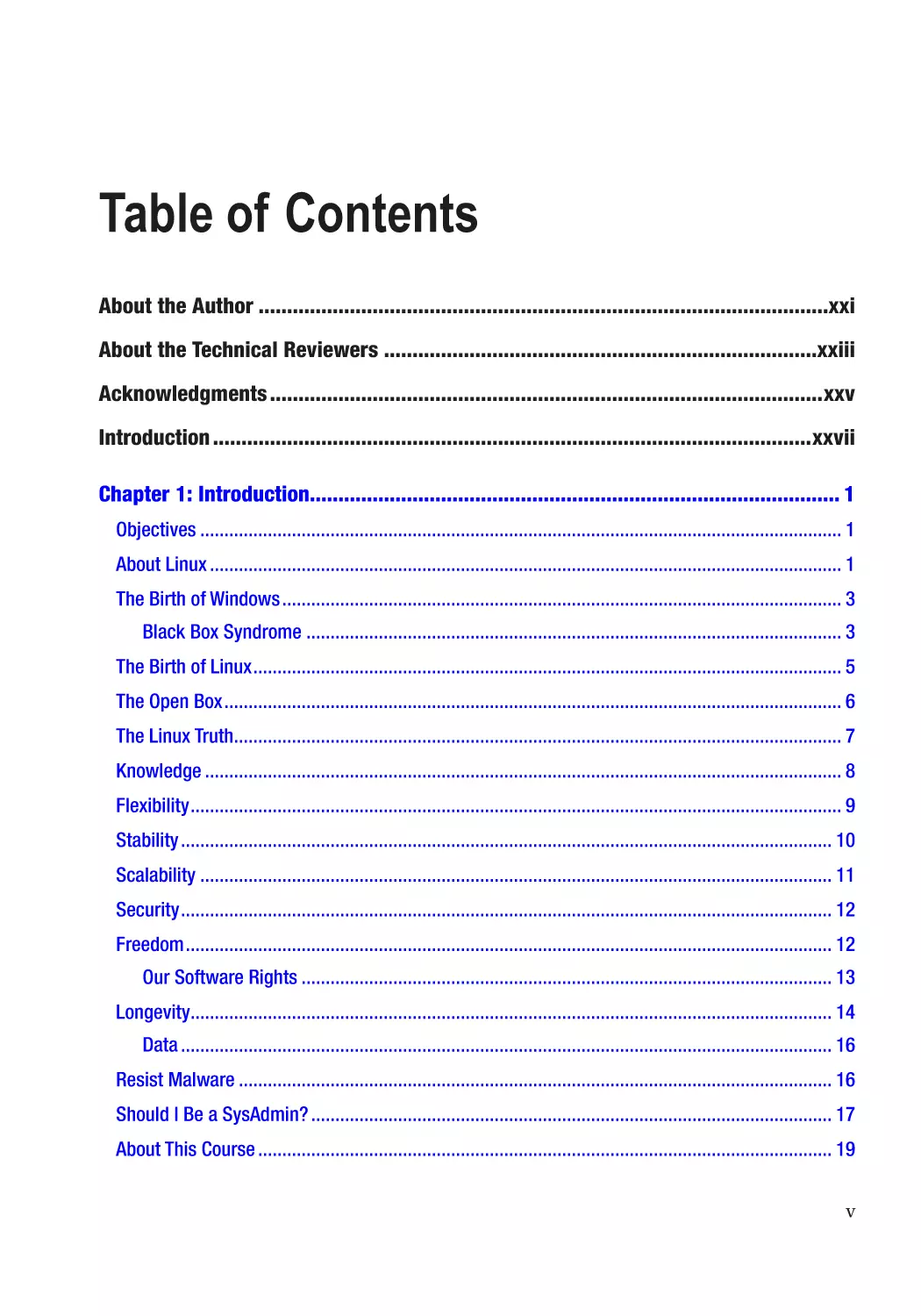 Table of Contents