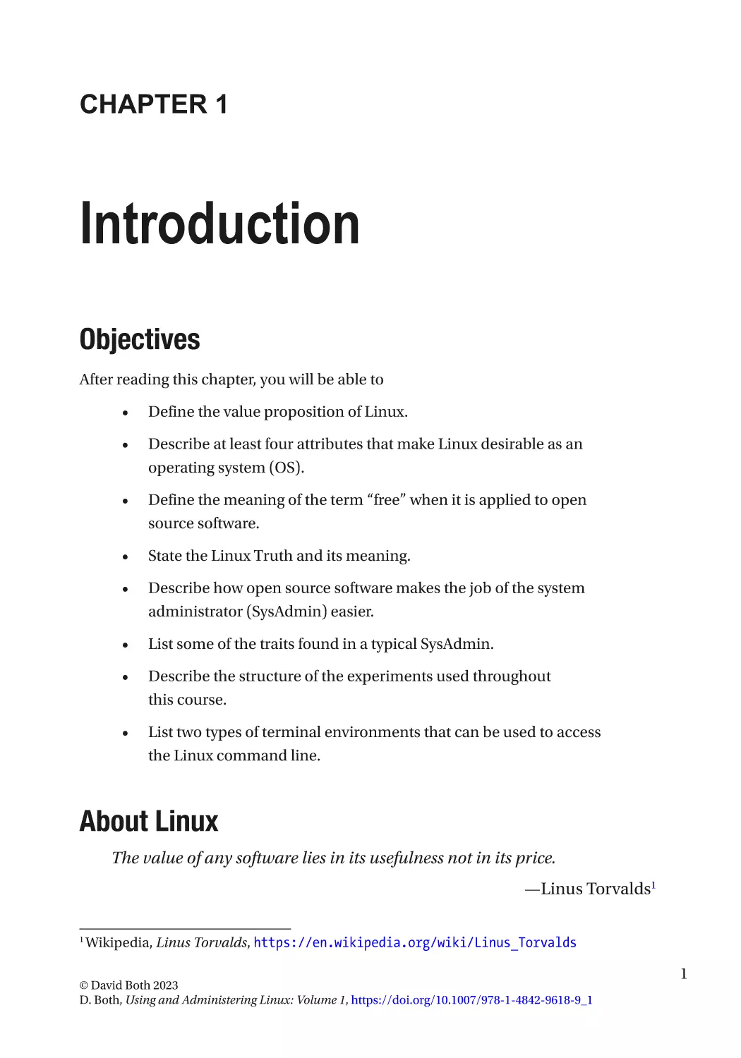 Chapter 1
Objectives
About Linux