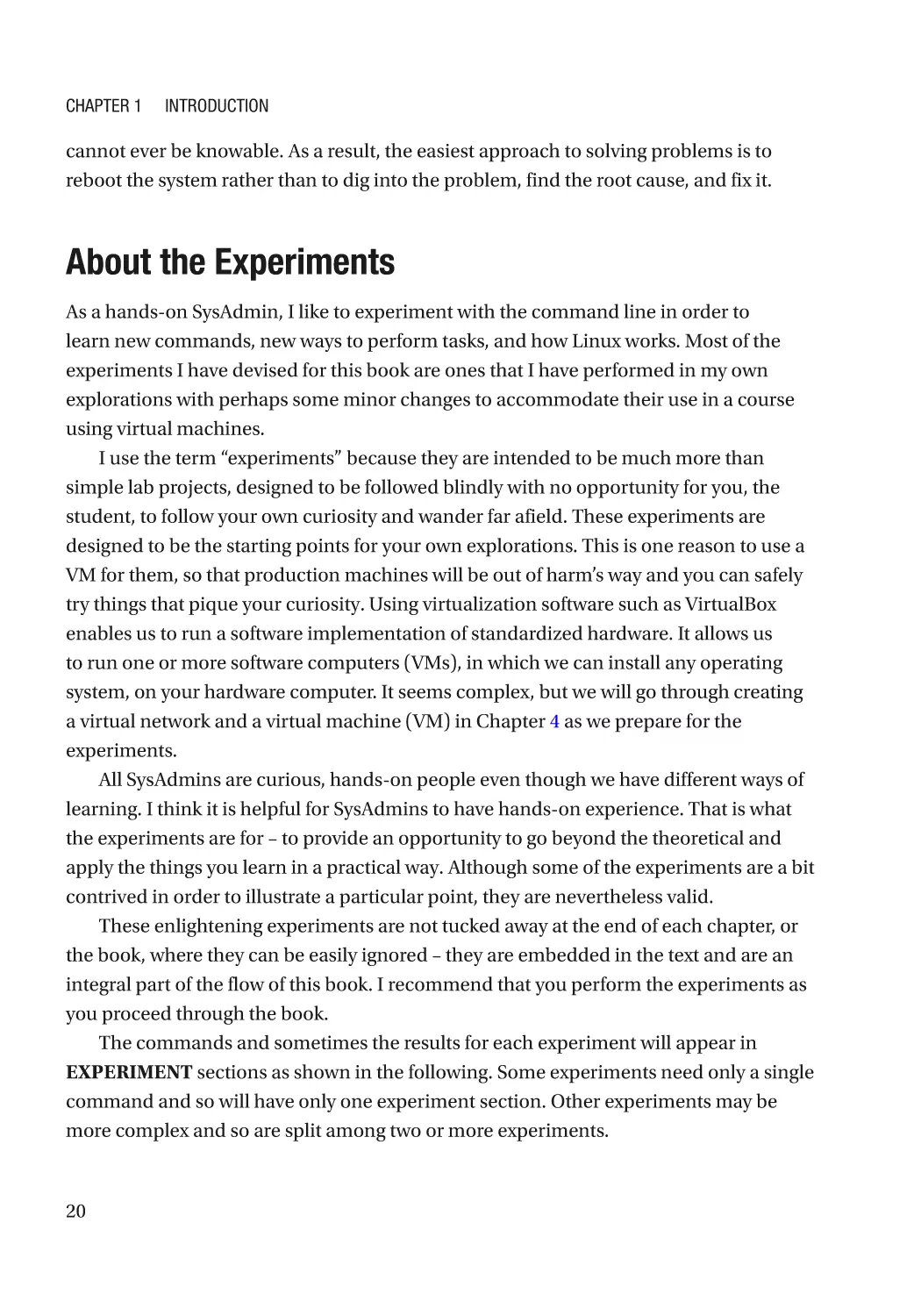 About the Experiments