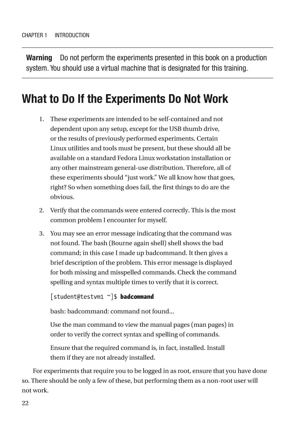 What to Do If the Experiments Do Not Work