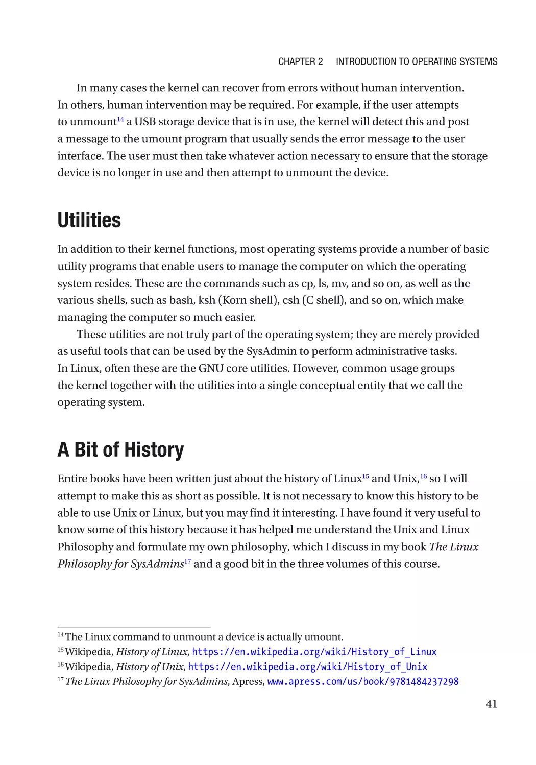 Utilities
A Bit of History
