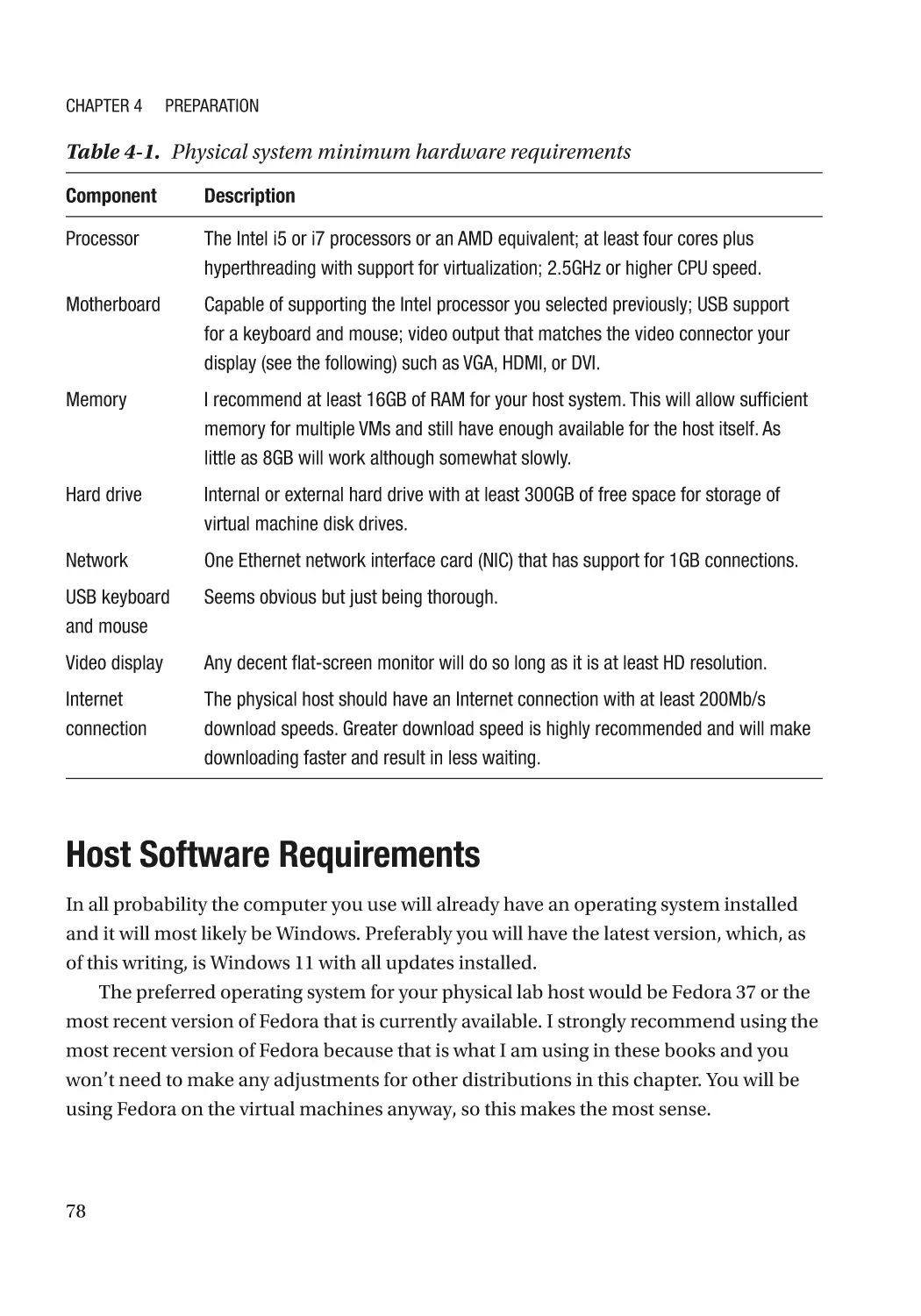 Host Software Requirements