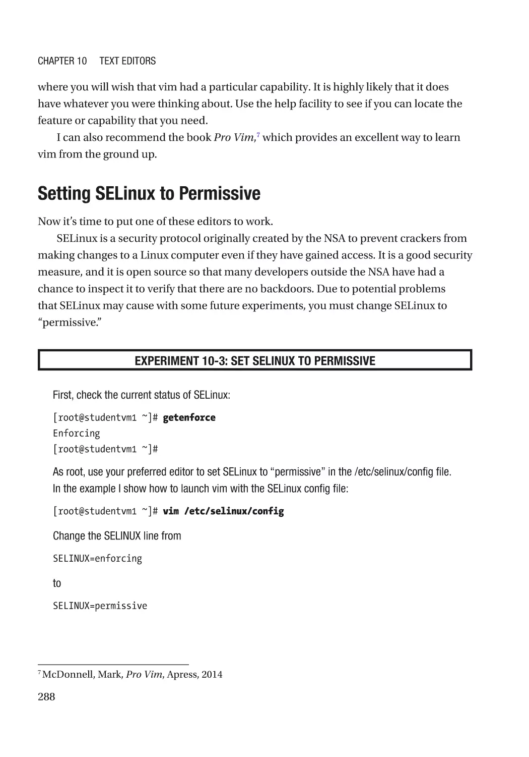 Setting SELinux to Permissive