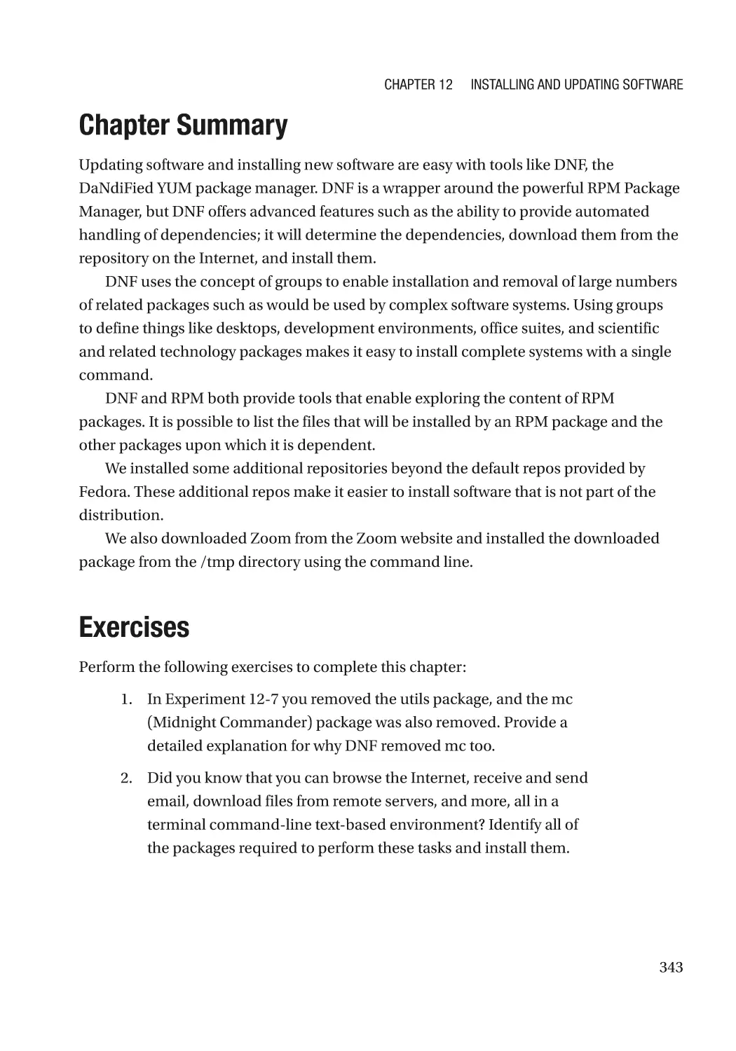 Chapter Summary
Exercises