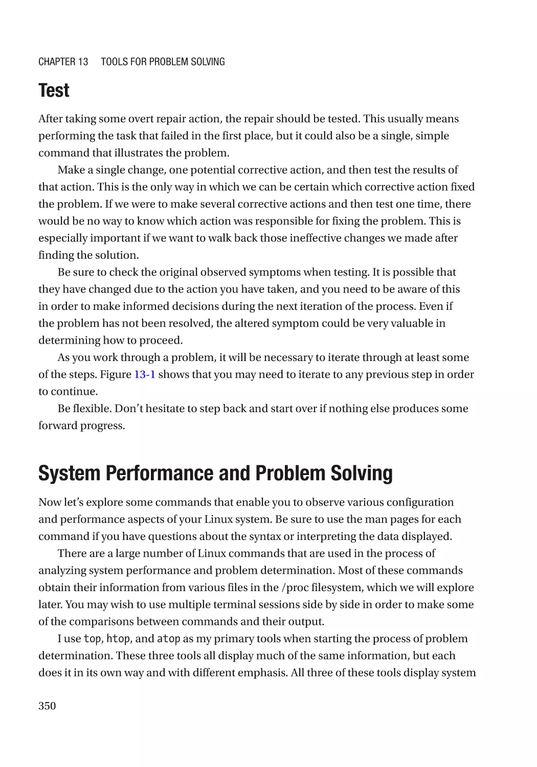 Test
System Performance and Problem Solving