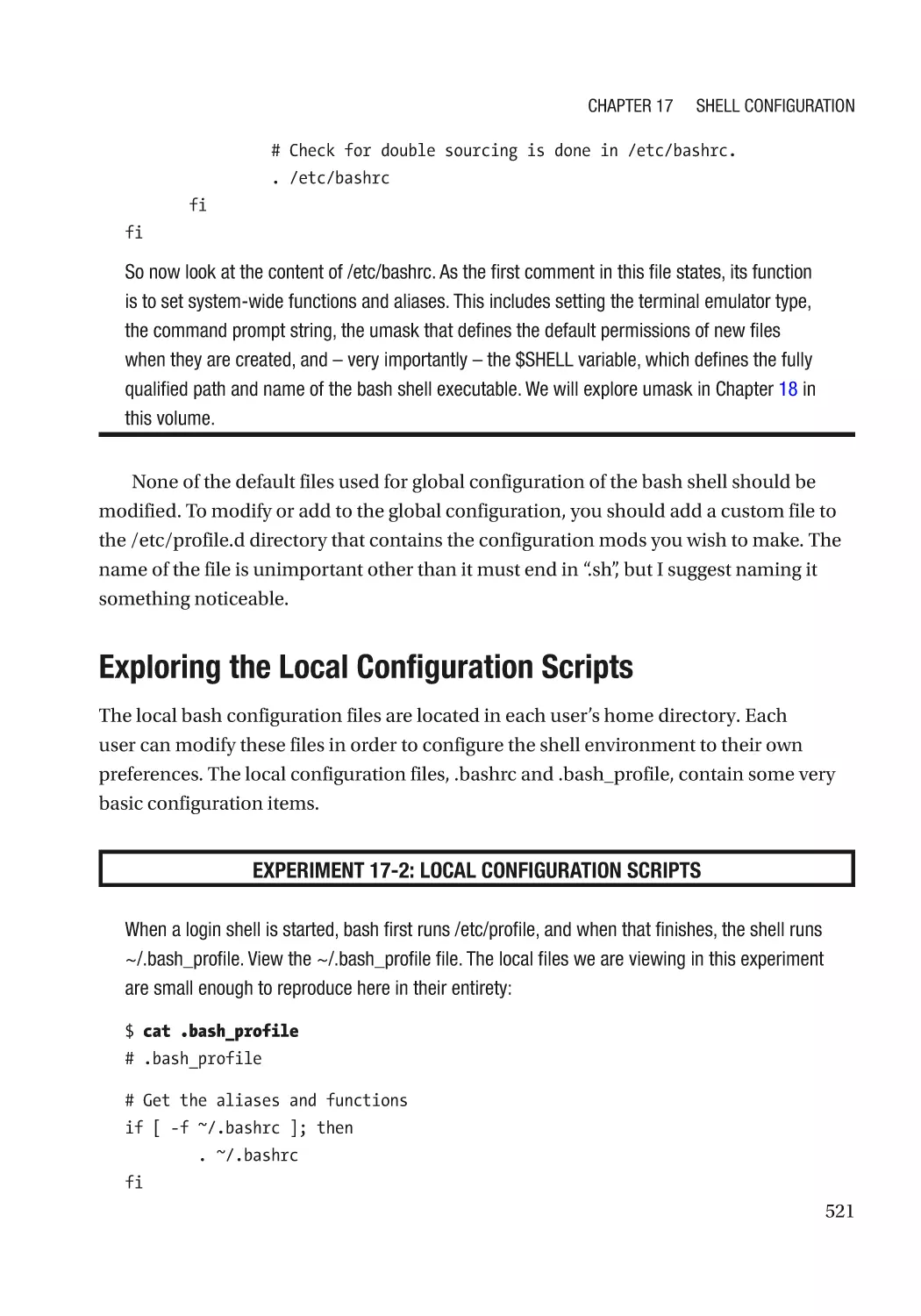 Exploring the Local Configuration Scripts