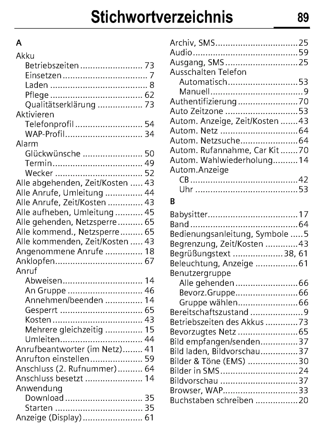 Stichwortverzeichnis