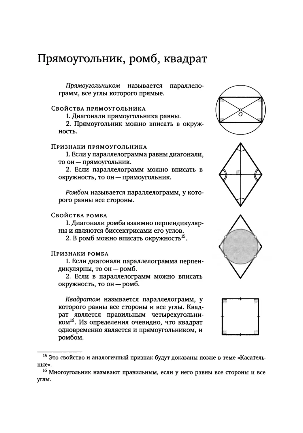 Прямоугольник, ромб, квадрат