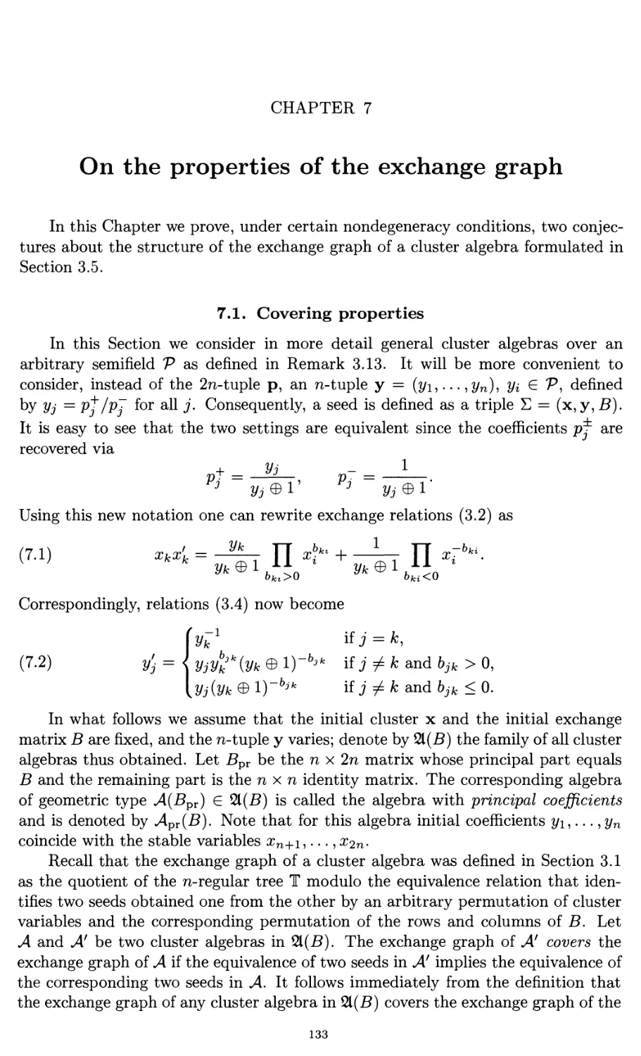 Chapter 7. On the properties of the exchange graph 147
