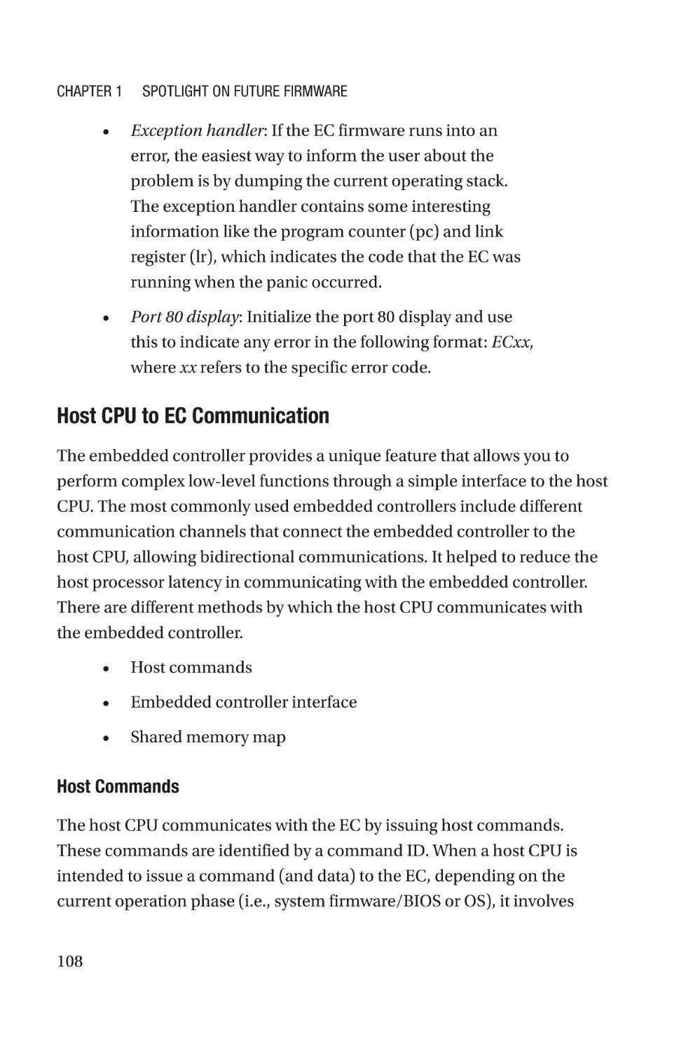 Host CPU to EC Communication
Host Commands