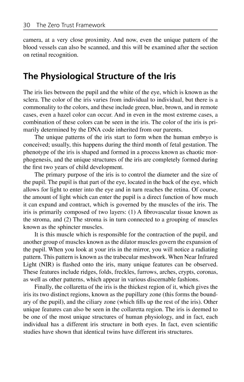 The Physiological Structure of the Iris