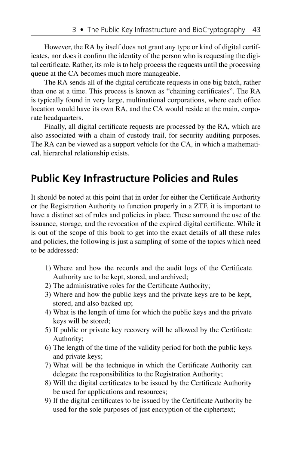 Public Key Infrastructure Policies and Rules