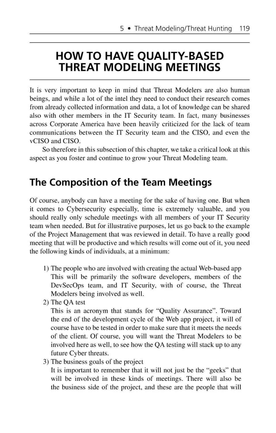 How to Have Quality-Based Threat Modeling Meetings
The Composition of the Team Meetings