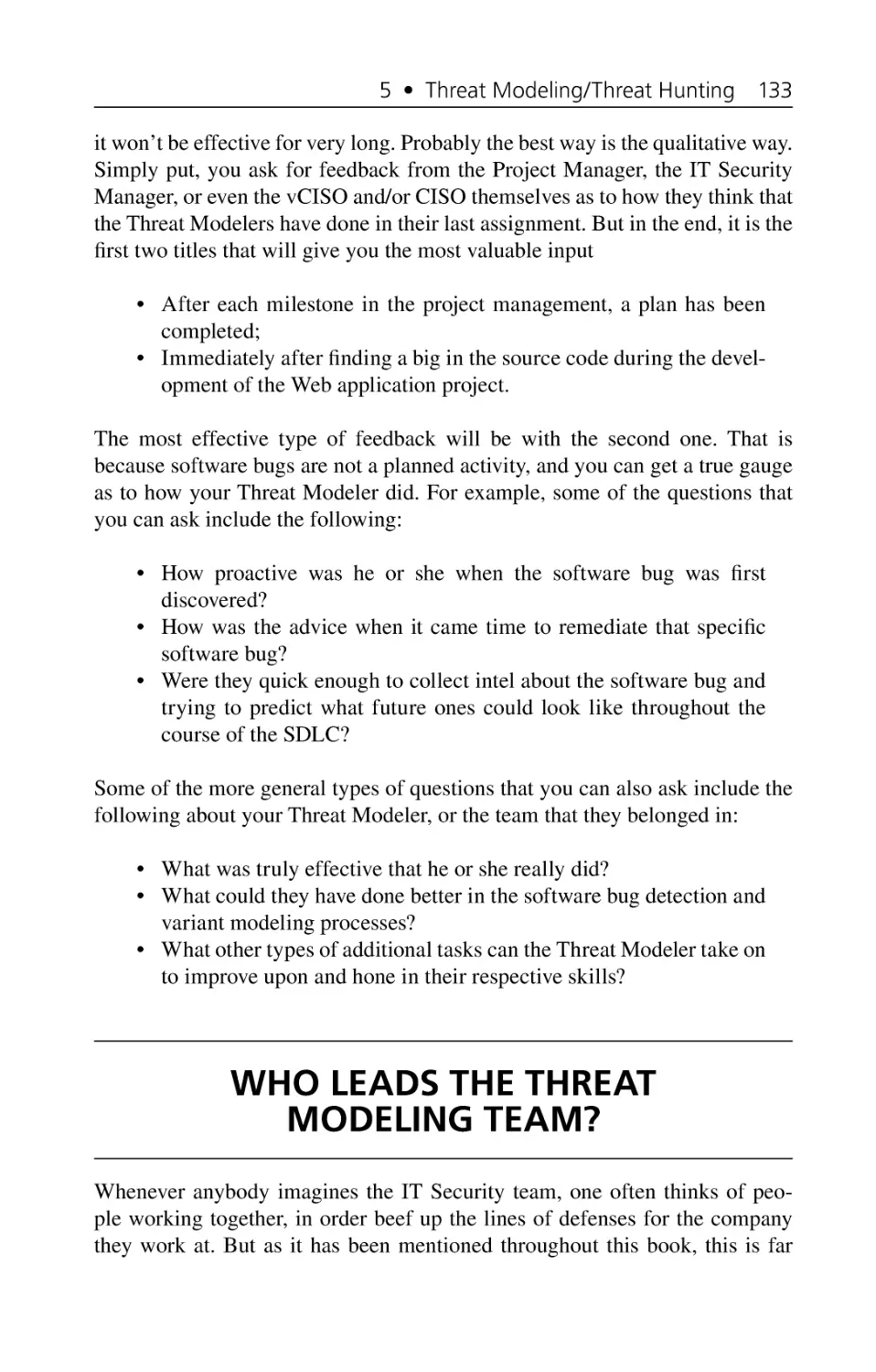 Who Leads the Threat Modeling Team?