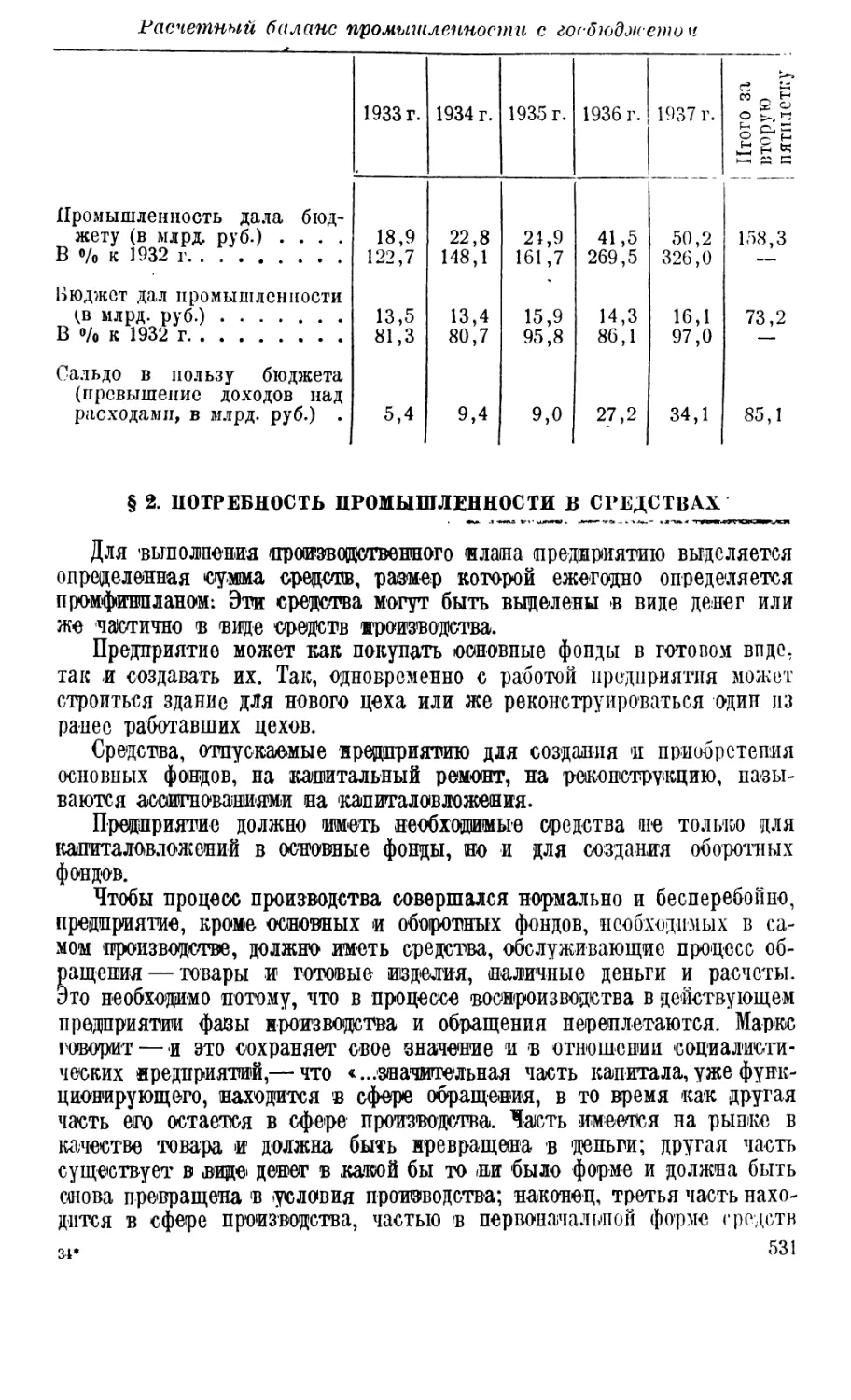 § 2. Потребность промышленности в средствах